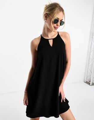 Only swing mini dress with keyhole detail in black