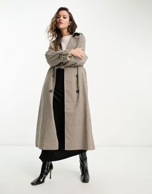 Only trenchcoat in brown check