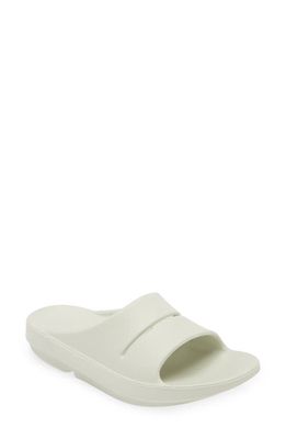 Oofos Gender Inclusive OOahh Slide Sandal in Cosmic Grey 