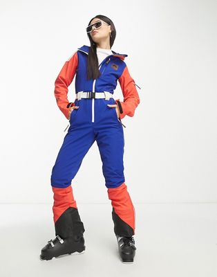OOSC Tighty ski suit in blue/ red