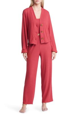 Open Edit 3-Piece So Soft Rib Lounge Set in Red Spice