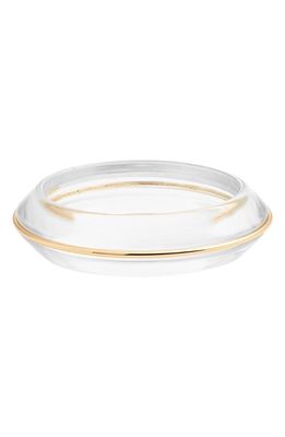 Open Edit Clear Resin Bangle Bracelet in Clear- Gold