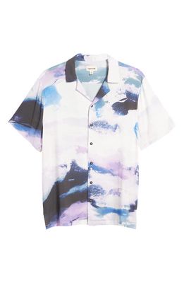 Open Edit Cloud Storm Relaxed Fit Camp Shirt in Purple Cloud Storm