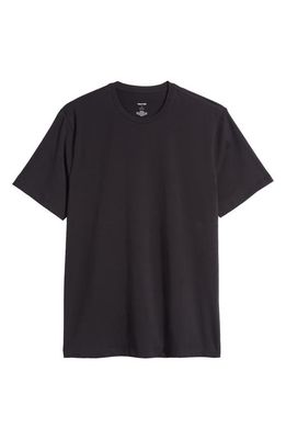 Open Edit Crewneck Stretch Cotton T-Shirt in Black