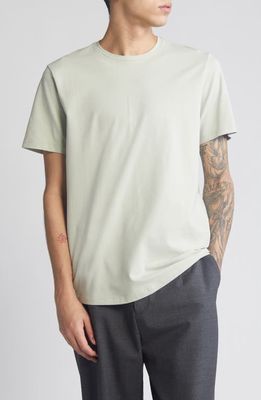 Open Edit Crewneck Stretch Cotton T-Shirt in Green Silicate 