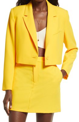Open Edit Crop Suiting Blazer in Yellow Fusion