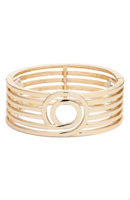Open Edit Deco Swirl Cuff Bracelet in Gold