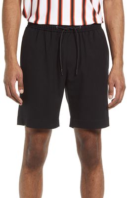 Open Edit Elastic Waist Solid Shorts in Black