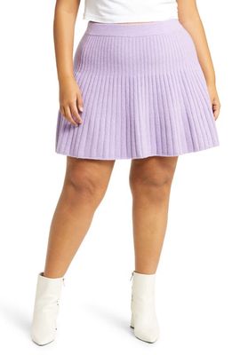 Open Edit Fit & Flare Sweater Skirt in Purple Villa