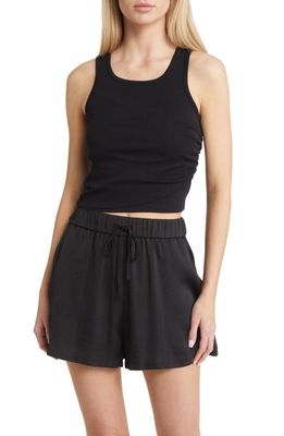 Open Edit Gathered Tank Top in Black