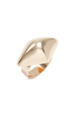 Open Edit Geometric Domed Signet Ring in Gold