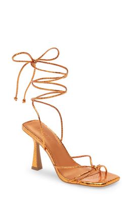Open Edit Karyn Ankle Tie Sandal in Orange Celosia