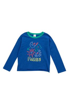 Open Edit Kids' Long Sleeve Graphic Tee in Blue Olympus We Are Family