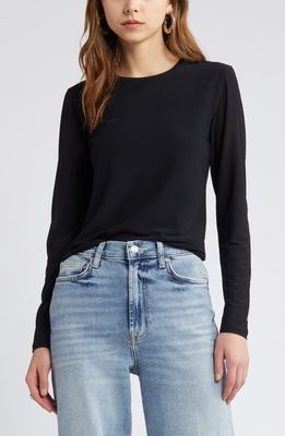 Open Edit Long Sleeve Top in Black