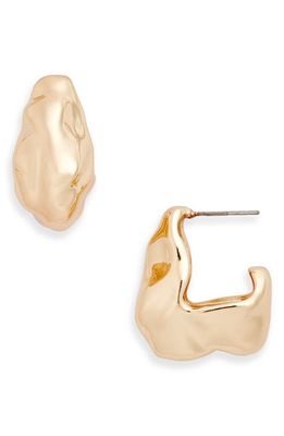 Open Edit Molten Hoop Earrings in Gold