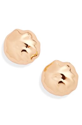 Open Edit Molten Orb Button Stud Earrings in Gold
