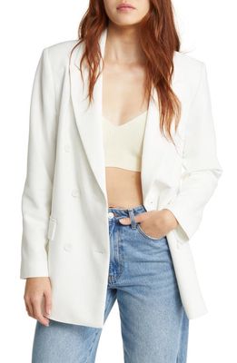 Open Edit Oversize Double Breasted Blazer in Ivory Cloud