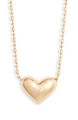Open Edit Puffy Heart Pendant Necklace in Gold