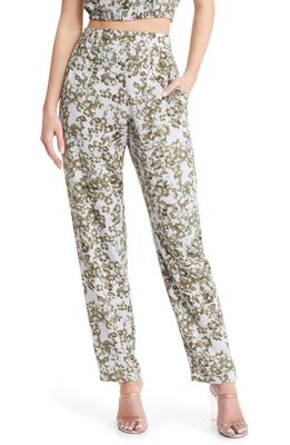 Open Edit Pull-On Pants in Olive- Blue Cosmic Floral