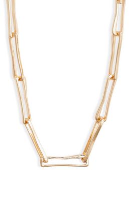 Open Edit Rectangle Chain Necklace in Gold