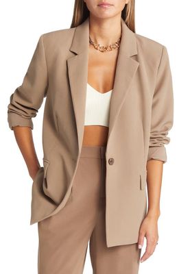 Open Edit Relaxed Fit Blazer in Brown Caribou