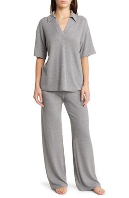 Open Edit Rib Pajamas in Grey Pewter