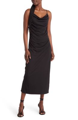 Open Edit Ruched Maxi Dress in Black