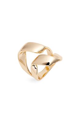 Open Edit Sculpted Ribbon Ring in Gold