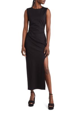 Open Edit Sleeveless Knit Maxi Dress in Black