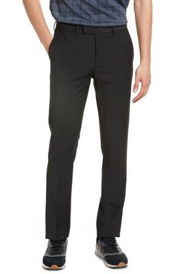 Open Edit Solid Extra Trim Wool Blend Trousers in Black