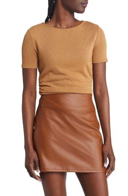 Open Edit Sparkle Knit Top in Tan Dale- Gold