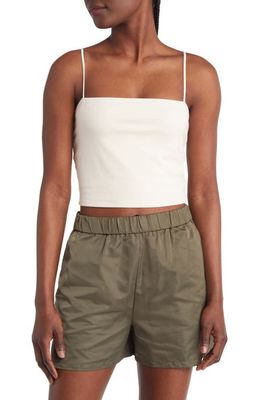 Open Edit Square Neck Crop Camisole in Ivory Dove