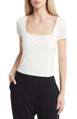 Open Edit Square Neck Top in Ivory