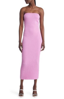 Open Edit Strapless Maxi Sweater Dress in Pink Lei