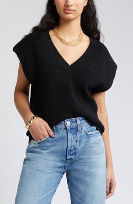 Open Edit Sweater Vest in Black