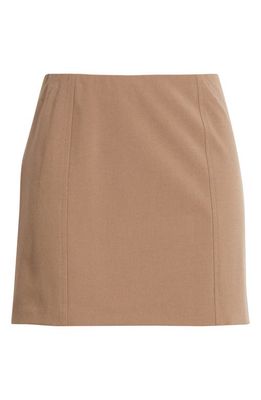 Open Edit Tailored Miniskirt in Brown Caribou