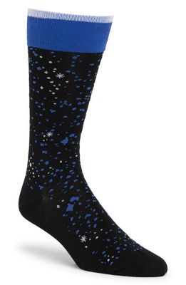 Open Edit Tall Patterned Socks in Black Starry Night