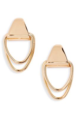 Open Edit Triangle Hoop Drop Earrings in Gold