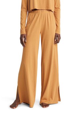 Open Edit Wide Leg Pajama Pants in Tan Dale