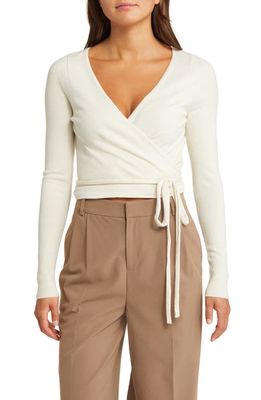 Open Edit Wrap Sweater in Ivory Dove