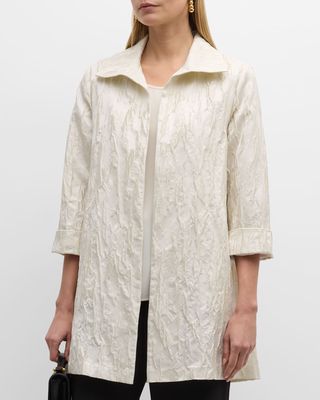 Open-Front Jacquard Party Jacket