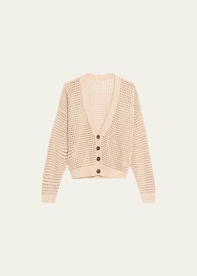Open-Knit Cardigan with Sequin Detail