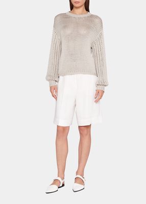 Open-Knit Silk Sweater