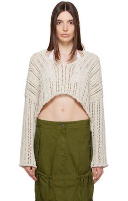 OPEN YY Beige V-Neck Sweater