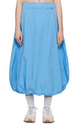 OPEN YY Blue Drawstring Midi Skirt