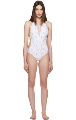 OPEN YY White Floral One-Piece Swimsuit