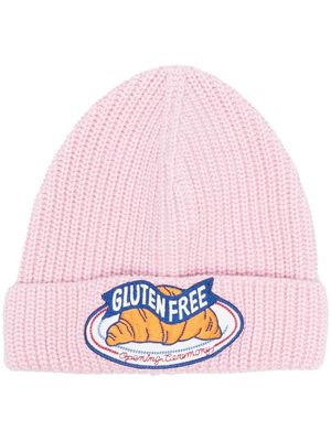 Opening Ceremony croissant-patch ribbed beanie - Pink