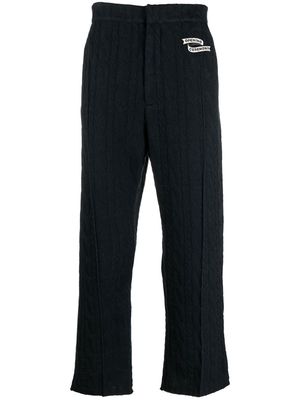 Opening Ceremony embroidered-logo cable knit trousers - Blue