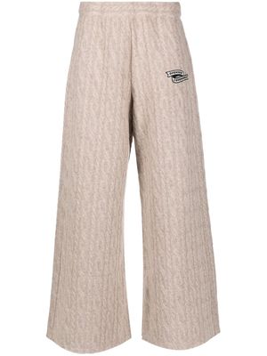 Opening Ceremony logo-embroidered cable-knit trousers - Neutrals
