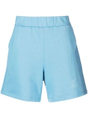 Opening Ceremony logo-embroidered cotton track shorts - Blue